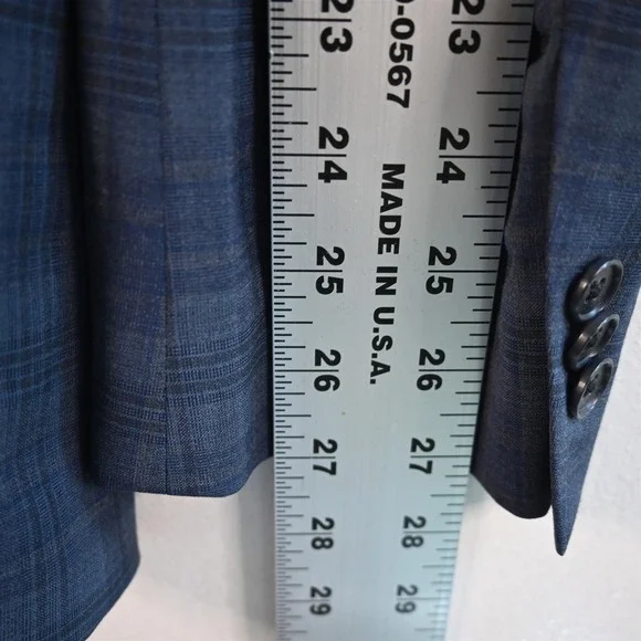 Bonobos 44L Plaid Marzotto Wool Zip Pocket Soft Shoulder Suit Jacket Sport Coat